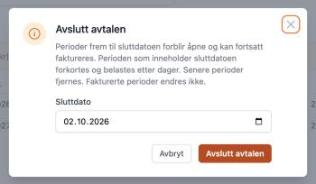 Avslutt avtalen