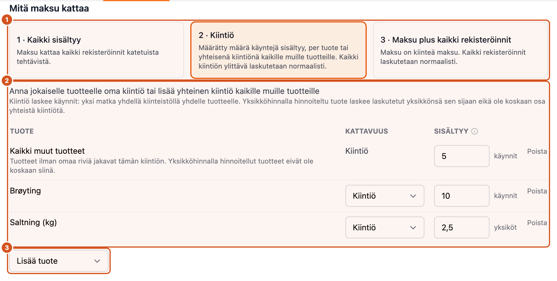 Mitä maksu kattaa