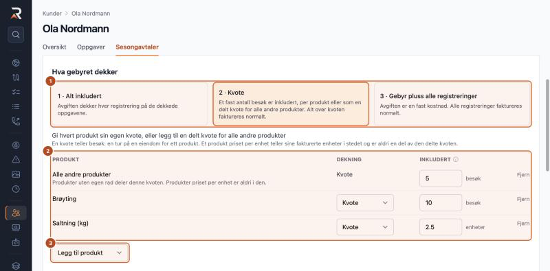 Hva gebyret dekker