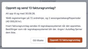 Bekreft fakturakjøringen