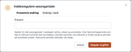 Indeksregulere sesongavtaler