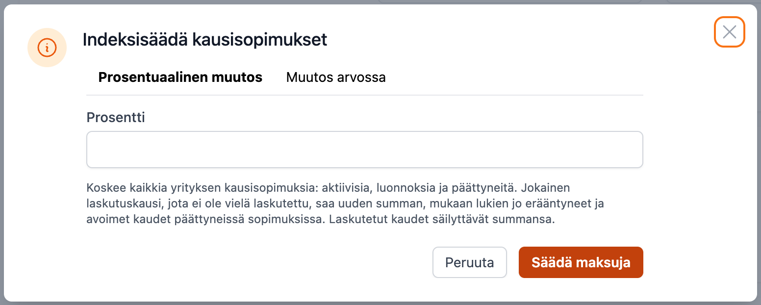 Indeksisäädä kausisopimukset