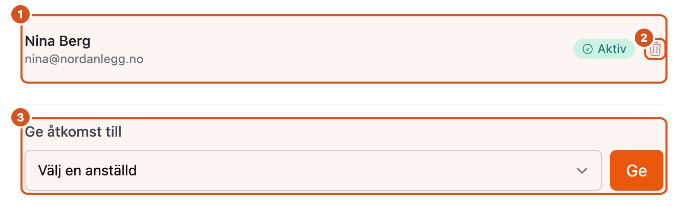 Åtkomst hos underentreprenören