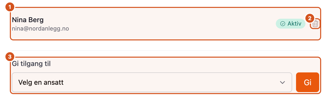 Tilgang til underentreprenøren