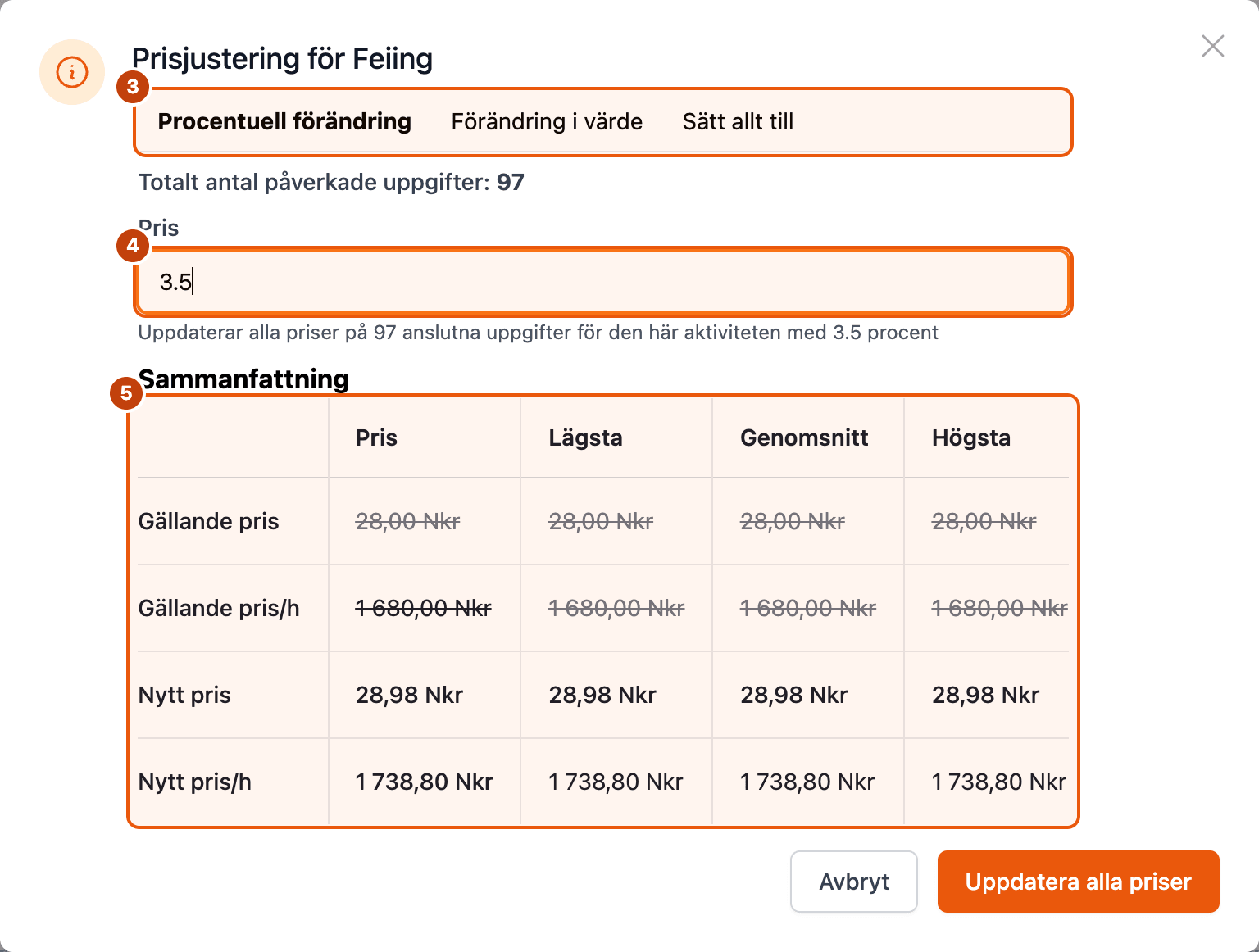 Manuell sortering av uppgifter